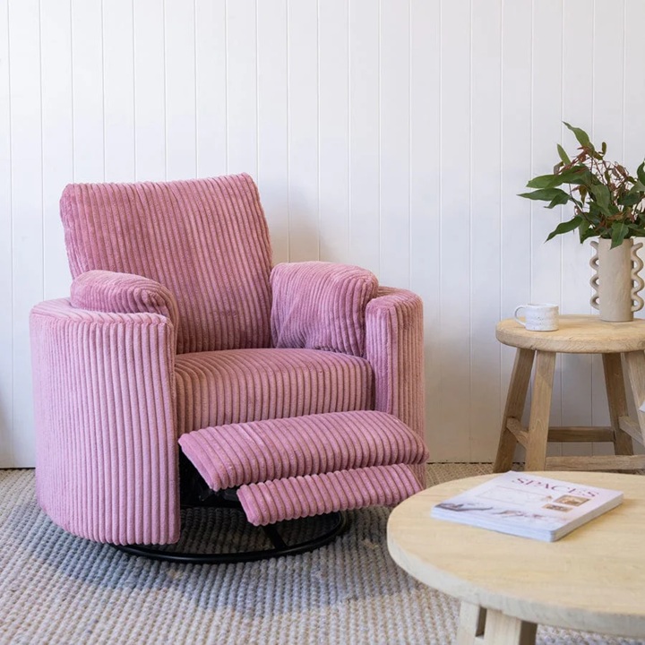The Hug Swivel Recliner Chair Blush