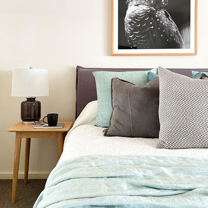 Juno Bedhead with Slipcover Double Size Grey