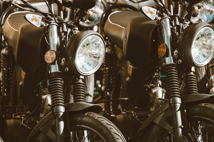 close up of electric motorcycles