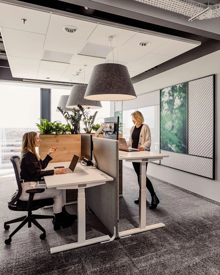 modern office with standing desk